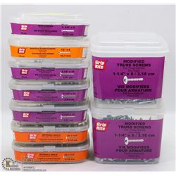 9 TUBS OF ASSORTED FASTENERS INCLUDING