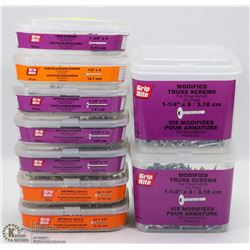 9 TUBS OF ASSORTED FASTENERS INCLUDING