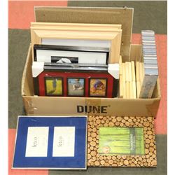 BOX OF VARIOUS SIZED PICTURE FRAMES, SOME WITH