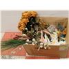 Image 1 : LARGE BOX OF ARTIFICIAL FLOWERS & GREENERY.