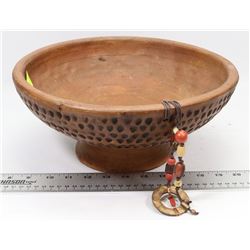 12" ROUND DECORATIVE POTTERY BOWL