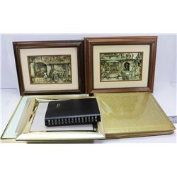 2 PAPER TOLL FRAMED PICTURES WITH ASSORTED FRAMES