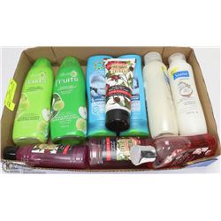TRAY OF SHAMPOO, SHOWER GEL AND MORE