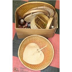 ESTATE BOX OF WICKER ITEMS