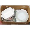 Image 1 : ESTATE BOX OF CORNINGWARE AND OTHER GLASS SERVING/