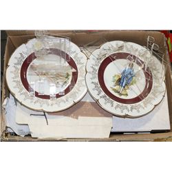 BOX OF COLLECTOR PLATES INCL HORSES.,