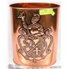 Image 1 : COPPER GARBAGE CAN (13 INCHES TALL)