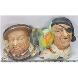 FLAT OF 2 LARGE VINTAGE BOSSON HEADS