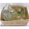 Image 1 : 2) BOX WITH 9 CLEAR DEPRESSION GLASS LIGHT SHADES