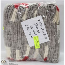 BUNDLE OF 11 DURAY 75% WOOL SIZE 9-11 SOCKS