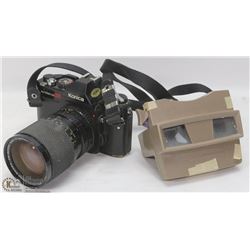 VINTAGE VIEWMASTER AND KONICA T4 AUTORFLEX CAMERA,