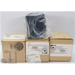 FLAT WITH 4 BOXES OF 10 , 3M RESPIRATOR CARTRIDGES