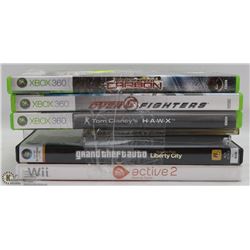 ASSORTED XBOX 360 GAMES, X6 WII ACTIVE PERSONAL