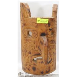 VINTAGE HAND CARVED PACIFIC NORTH WEST TOTEM MASK.