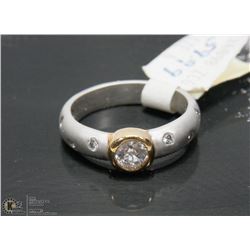 CZ STONE,  PLATED RING SIZE 6