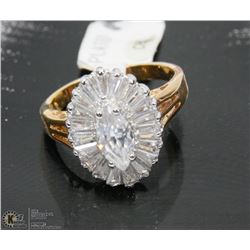 CZ STONE, PLATED RING SIZE 9