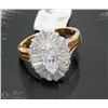 Image 1 : CZ STONE, PLATED RING SIZE 9