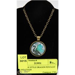 VINTAGE STYLE DRAGON PENDANT AND CHAIN