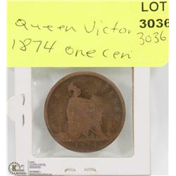 1874 QUEEN VICTORIA ONE CENT