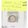 Image 1 : 1899 GREAT BRITAIN QUEEN VICTORIA 6 PENCE