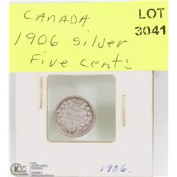 1906 SILVER CANADIAN 5 CENT COIN