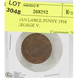 CANADIAN LARGE PENNY 1916 YEAR, GEORGE V.