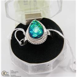 #41-AUSTRALIAN TRIPLE OPAL GEMSTONE RING