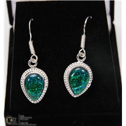 #42-AUSTRALIAN TRIPLE OPAL GEMSTONE EARRINGS