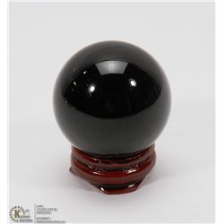 #29-BLACK OBSIDIAN POLISH SPHERE BALL 37MM
