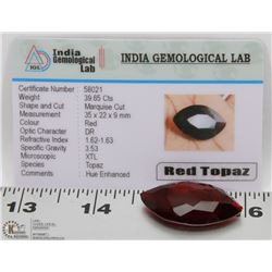 #13-RED TOPAZ LOOSE GEMSTONE 39.65CT