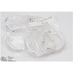 #2) 5PCS SILVER PLATED BRACELETS JEWELRY