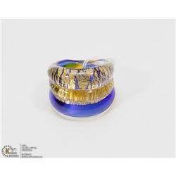#1) MURANO 3 TONE 24K GLASS RING (JEWELRY)