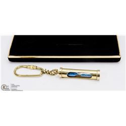 BRASS SAND TIMER HOURGLASS KEYCHAIN