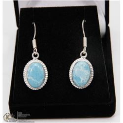 #54-CARIBBEAN LARIMAR GEMSTONE EARRINGS