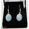 Image 1 : #54-CARIBBEAN LARIMAR GEMSTONE EARRINGS