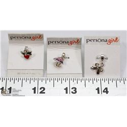 3 PERSONA "GIRL" PANDORA STYLE .925 CHARMS