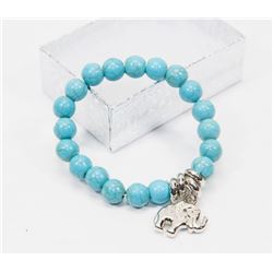 #36- BLUE TURQUOISE BEAD BRACELET