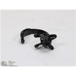 NEW BLACK PUG LOOKING DOGGY RING. JEWELRY