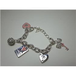 8 - GUESS SILVER TONE, PINK & CRYSTAL