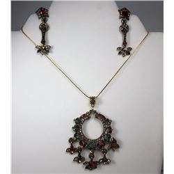 17 - GOLD TONE, RED, GREEN & YELLOW