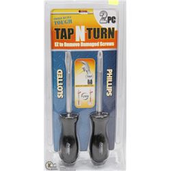 NEW 2PC TAP N' TURN DAMAGED SCREW REMOVER