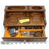 Image 1 : MAN'S BROWN WOOD JEWELRY BOX W/1