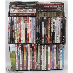 FLAT OF 65 PLUS ASSORTED DVD'S