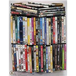 FLAT WITH  55 PLUS ASSORTED DVDS