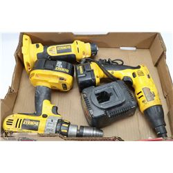 DEWALT CORDLESS DRILL / TOOL LOT - 1/2" DRILL,