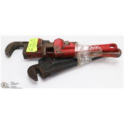 LOT OF 3 ADJUSTABLE WRENCHES INCLUDING A RIDGID 12