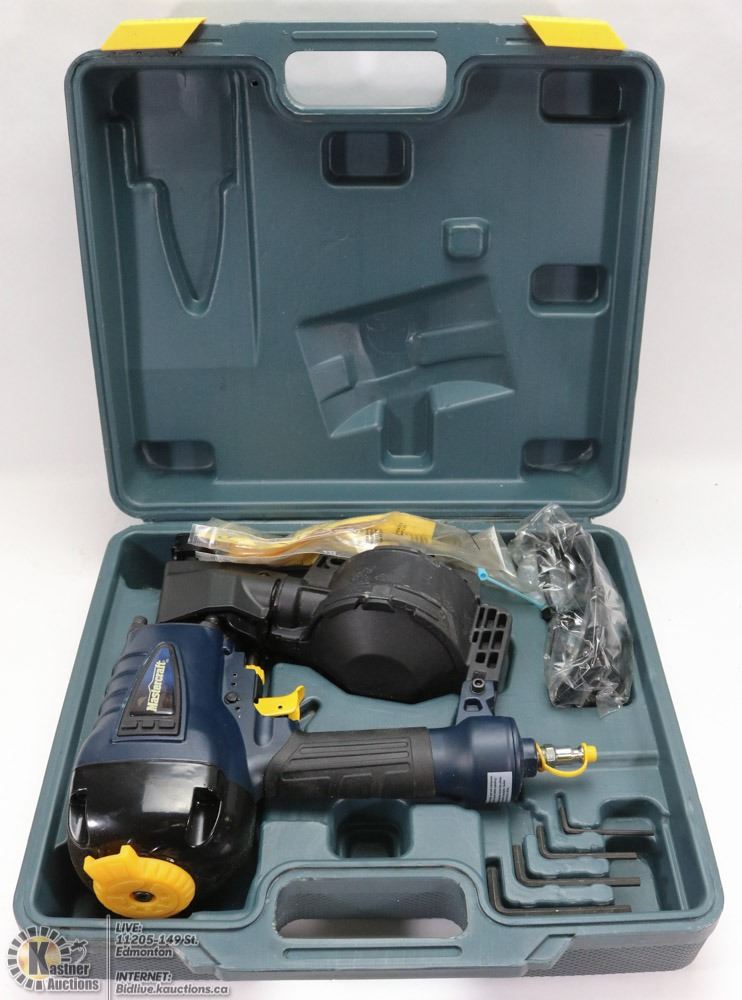 Mastercraft Air Powered Coil Roofing Nailer W Case