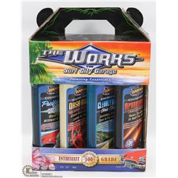 NEW THE WORKS SURF CITY 4PC CAR WASH KIT