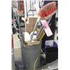 Image 1 : METAL GARBAGE BIN WITH VARIOUS LEVELS, BRUSHES,