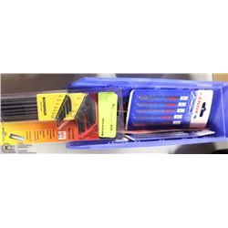 SMALL BIN ASSORTED DRILLBITS, JIGSAW BLADES, HEX